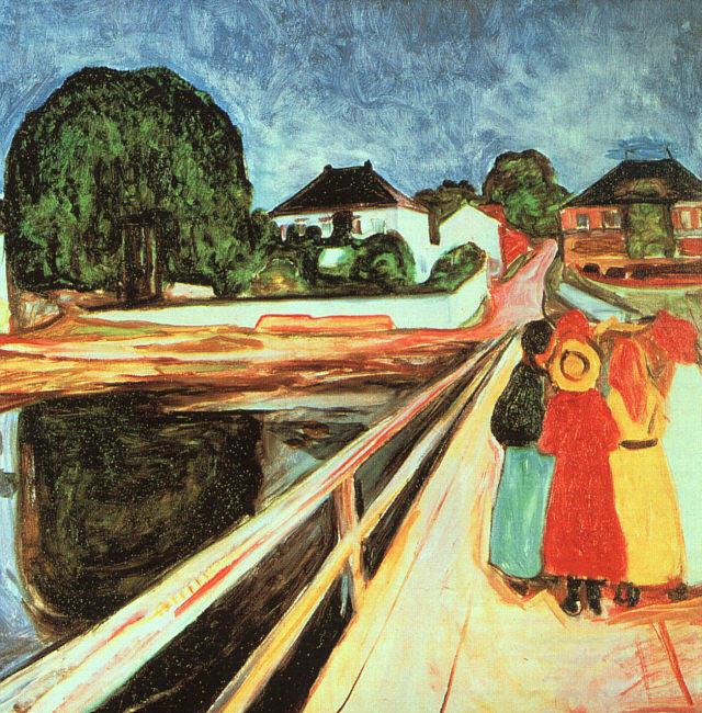 Edvard Munch Girls on a Bridge oil painting image